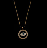 Evil Eye Pedant | Black + Gold