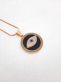 Evil Eye Pedant | Black + Gold