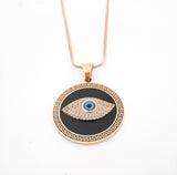 Evil Eye Pedant | Black + Gold