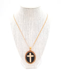 Cross Pendant | Black + Gold