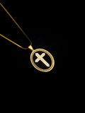 Cross Pendant | Black + Gold