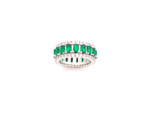 Emerald and Clear Crystal Ring/Band