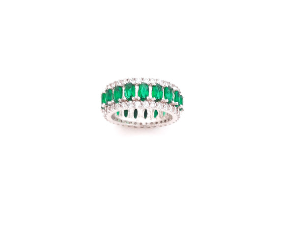 Emerald and Clear Crystal Ring/Band