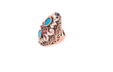 Turkish Ring With Red + Turquoise Gemstones