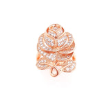 Blooming Rose with Macro Pave Crystals Ring