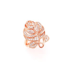 Blooming Rose with Macro Pave Crystals Ring