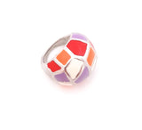 Multi-Colour Ring with Tile-Like Design