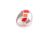 Multi-Colour Ring with Tile-Like Design