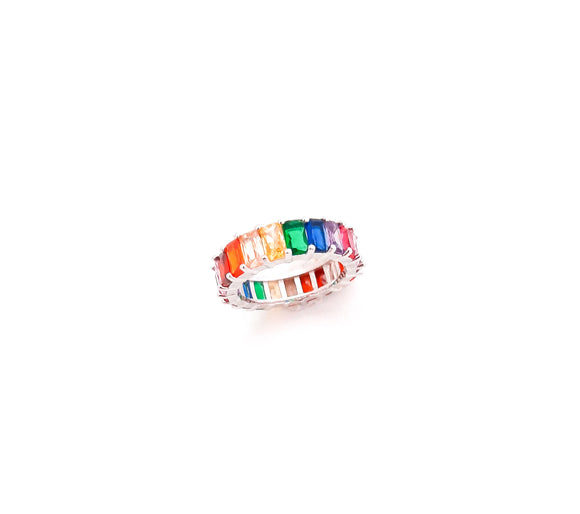 Multi-Colour CZ Crystal Ring