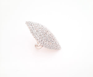 Large Rhinestone Marquise Cut Ring