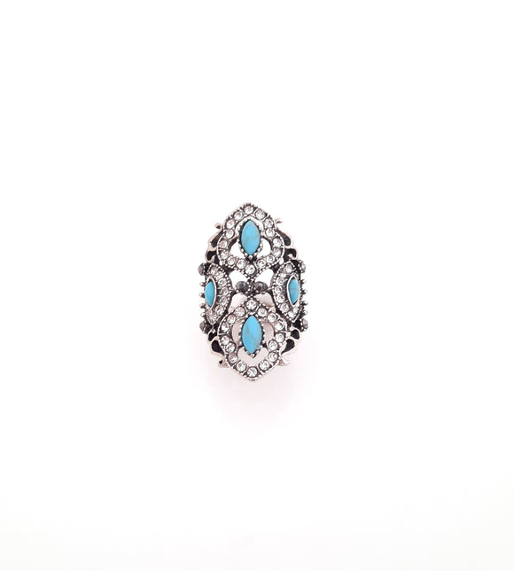 Turkish Ring with Turquoise Gemstones