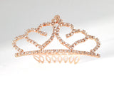 Girls Rhinestone Tiara Comb | Gold