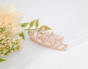 Girls Rhinestone Tiara Comb | Gold