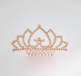 Girls Rhinestone Tiara Comb | Gold