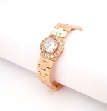 Watchband Bracelet with Clear Center Crystal