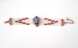 Turkish Bracelet with White Beads and Gemstones