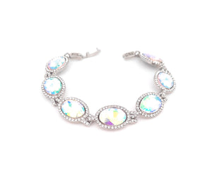 AB Stone Oval Shape Crystal Bracelet