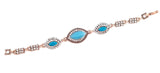 Turkish Bracelet with Rhinestone and Turquoise Stones