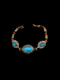 Turkish Bracelet with Rhinestone and Turquoise Stones