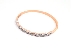 Womens Stainless Steel Rhinestone Swirl Bracelet