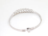 Womens Stainless Steel Bracelet with Crystal Criss-Cross Detail