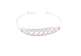 Womens Stainless Steel Bracelet with Crystal Criss-Cross Detail