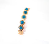 Womens Coin Bangle with Turquoise Stones | Gold Plated