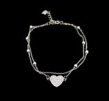 Womens 925 Silver Bracelet with Heart