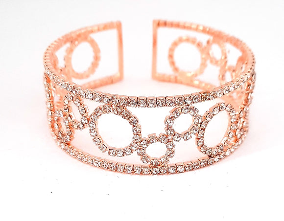 Rose Gold Slide-On Rhinestone Bracelet