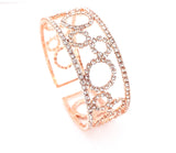 Rose Gold Slide-On Rhinestone Bracelet